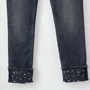 ZARA  Black Gray Jeans Black Pearl Cuff Hem Detailing Photo 4