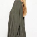 Free People Shimmy Shake Top XS Low Open Back Army Green Slouchy Dolman Boho Photo 7