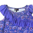 Tracy Reese Frock! By  Purple Silk Dress Fun Print w/ Ruffle Size 4 Women's Photo 1