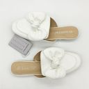 Revolve NWT Samilor White Bow Mule Sandal Flats Size 7 Bridal Round Toe Comfort Photo 1