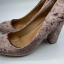 Spring Step Patrizia  Pink Rose Crushed Velvet Pumps Heels Womens 38 Fall Chunky Photo 6