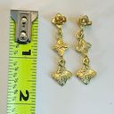 Anthropologie Four Leaf Clover White Moroccan Mother Of Pearl Crystal Drop Earrings Photo 3