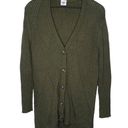 CAbi  100% Cotton Olive Button Up Cable Knit Cardigan V-Neck Long Sleeve Solid XS Photo 9