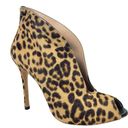 Gianvito Rossi  Vamp Calf Hair Leopard Print Ankle Boots Brown Size 37.5 Photo 2