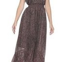 Kensie  Black and Bronze Metallic Smocked Midi Dress Photo 0