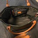 Lulus Weekend Traveler Black and Cognac Tote Bag Photo 6