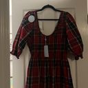 Hill House New  louisa nap dress red tartan cotton Photo 4