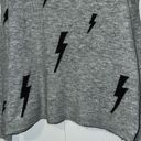 ee:some  Super Soft Lightening Bolt Long Sleeve Sweater Gray Women’s S / M Photo 3