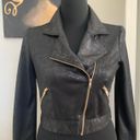 Princess Polly Faux Leather Black Cropped Moto Jacket  Photo 5