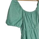 Draper James  RSVP Dress Womens XL Gingham Surplice Bubble Sleeve Peplum Green Photo 13