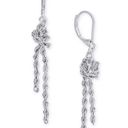 Charter Club NEW  Dangle Drop EARRINGS SilverTone Knotted Serpentine Chain 2” Photo 3