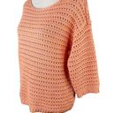 Coldwater Creek  Tradewinds Sweater S Sunset Open Knit 3/4 Sleeves New Photo 2