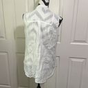 L.L.Bean  White Linen Sleeveless Button Down Top Photo 3