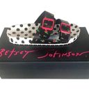 Betsey Johnson  Calli Sandals Polka Dot Floral Black Hot Pink Size 7 Photo 1