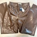 Abercrombie & Fitch NWT Abercrombie Curve Love Brown Leather Pants Photo 2