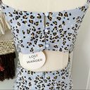 Lost + Wander  Wild Thing Animal Print Bias Midi Dress Blue Leopard Size L NWT Photo 6