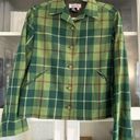 Isaac Mizrahi  Vintage 90s Clueless Green Tartan Wool Punk Flannel Jacket Size‎ 4 Photo 1