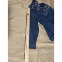 Ruby Rd  Blazer Womens 8 Zipper Front Blue 3/4 Sleeve Embellished Denim Fabric Photo 7