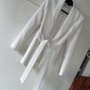 ZARA NWOT  White Belted Tuxedo Blazer. Size Small Photo 6