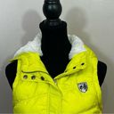 American Eagle Outfitters Women’s Down Puffer Yellow Zipped Hoodie Jack Vest M Photo 4