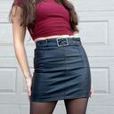 BB Dakota  by Steve Madden Vegan Leather High Waisted Belted Mini Skirt 4 Photo 1