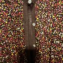 DKNY  100% Tussah Silk
Blouse Sweater Cardigan
Brown Floral size Medium Photo 1