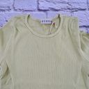 Lacausa NEW‎  by Anthropologie Sweater Rib Tee Fava Green Small Short Sleeve Slim Photo 1