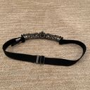 BCBGMAXAZRIA  Black and Silver Gem Elastic Belt Photo 7