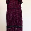 Alexis Evie women’s burgundy cold shoulder lace midi sheath dress size S small Photo 7
