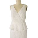 Trina Turk NWT  Ryo White Floral Embroidered Tulle Peplum Sheath Dress 6 Photo 3