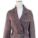 Free People  Menswear Hailey Wool Coat in Burgundy Houndstooth Check Size S NWOT Photo 5