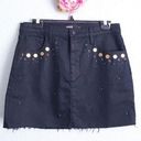 Hudson Jeans Hudson‎ Black Embellished Viper Mini Skirt Photo 0