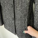 London Fog  Black & White Wool Blend Herringbone Tweed Button Coat ~ Women’s Sz M Photo 3