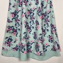 Pink Rose Floral Sleeveless Shift Dress Blue Pink Medium Chiffon Tiered Mini Sundress Photo 4