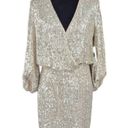 Eliza J  Sequined Blouson Gold Sequin Lined dress Photo 1