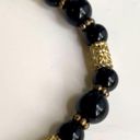 Onyx Vintage | Black  beaded necklace with matching earrings - like new! Photo 4