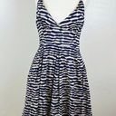 JACK  Blue and White Striped V-Neck Spaghetti Strap Cotton Sundress Size Medium Photo 0