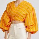 Wyatt ACLER  Puff Sleeve Wrap Blouse Top in Orange. Size 2 Photo 0