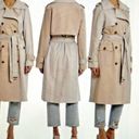 Avec Les Filles  Mixed Media Plaid Cotton Trench Coat Womens Size M Photo 3