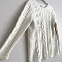 J.Jill  Womens Cable Knit Chenille Ivory Sweater Size XS Petite Pullover Soft Photo 4