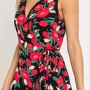 Lush Clothing Lush Wrap Dress Red Black Floral  Photo 0