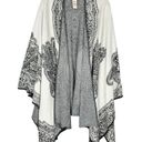 Soft Surroundings  Amadeo Open Long Wrap Cape Black Ivory Kimono Aztec Western Photo 1