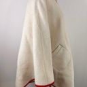 Vintage Women's Max Hurni Cream and Red Wool Coat Cape Poncho Size L Photo 1