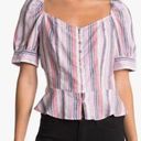 Laundry by Shelli Segal striped peplum hem top Photo 0