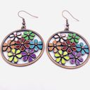 Daisy New Women’s Boho  Flower Power Disk Hook Earrings Photo 1