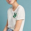 Anthropologie |Tiny Cactus Embroidered Tee Photo 0