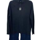 BCBGMAXAZRIA NWT  Merino Wool Black Blue High-Low Split Back Sweater Size XS Photo 0