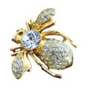 Joan Rivers VTG  Pave Crystal Clear Sim Diamond BEE PIN Brooch APRIL BIRTHSTONE Photo 0