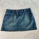 American Eagle  Y2K Denim Mini Skirt Womens Sz 4 Blue Snap Western VTG Festival Photo 0