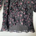 WAYF  Brayden Long Sleeve Black with Red Roses Embroidered Velvet Dress Size Med Photo 10